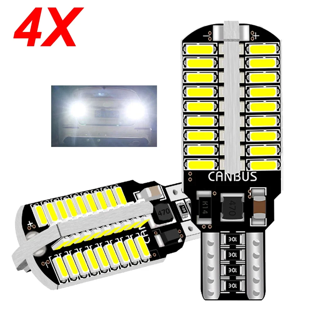 4pcs W16W T15 LED T16 Bulb Canbus Backup Reverse Led 921 912 LED Bulbs 72SMD 4014 Auto Car Interior Brake Stop Lamp Error Free