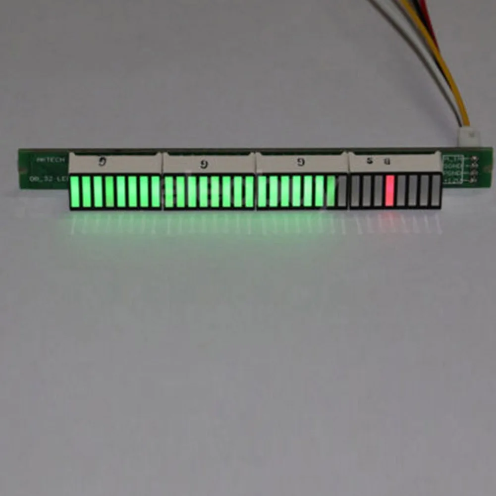 Music Sound Audio Display Analyzer 32 LED Strip Level Indicator VU Meter 32 Liquid Level Indicator Three Color LED Light Strip