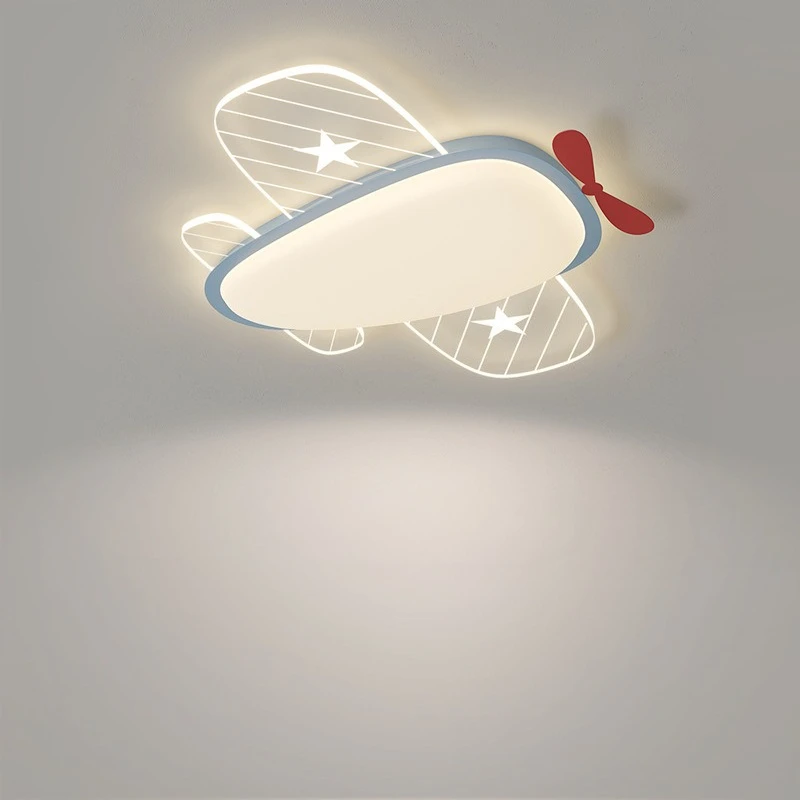 Cream Style Cartoon Airplane Ceiling Light Creative Children's Room Decoration Lighting Fixtures for Bedroom Study Living Room