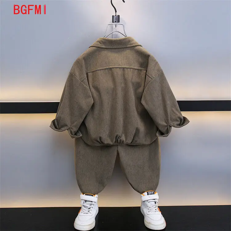 2-10Y الكورية ملابس الأطفال الفتيان ربيع الخريف موضة مجموعات غير رسمية جديد الاطفال طويلة الأكمام رقيقة سروال قصير سترة بانت 2 قطعة مجموعة #2