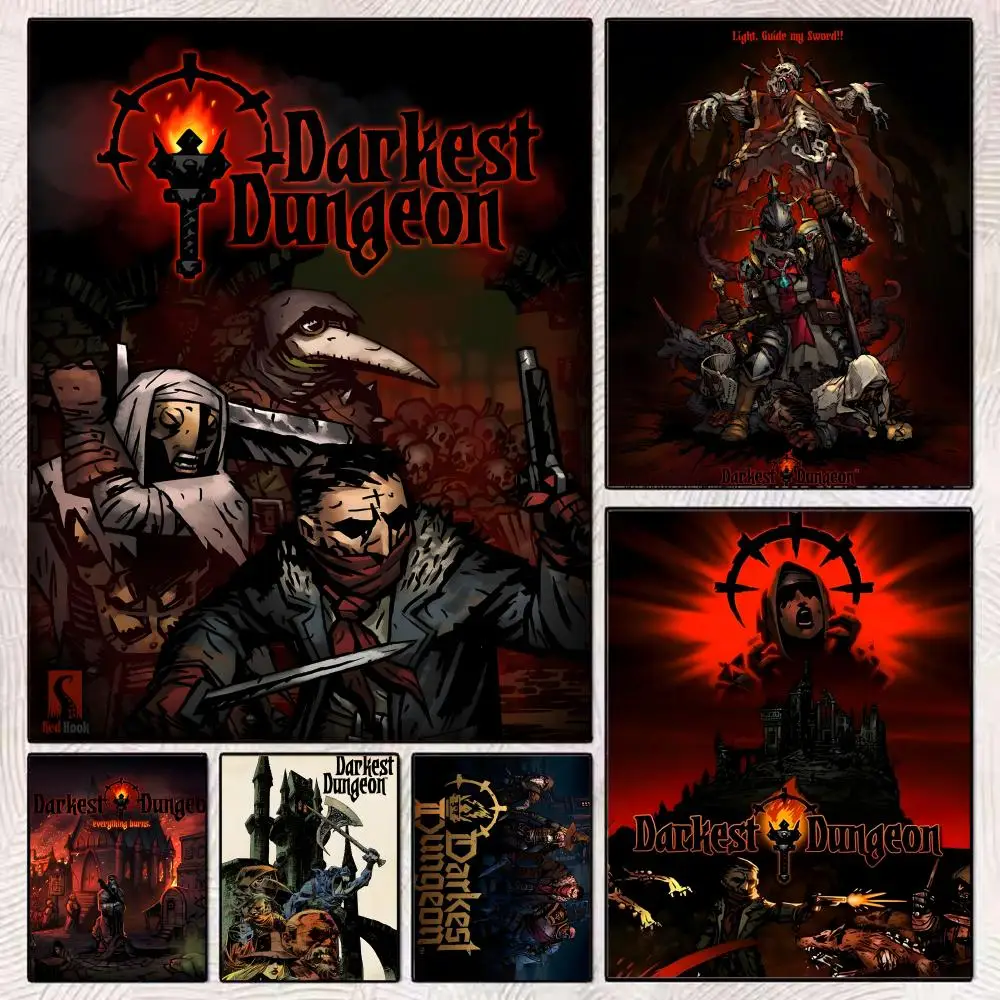 Role playing Roguelike games D-Darkest Dungeon Poster Art poster movie mural family childrens room wall decoration print Gift