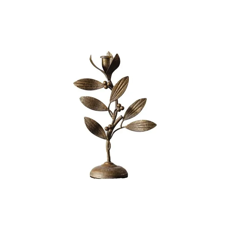 Christmas Plants Flowers Iron Candlestick Restaurant Candlelight Dinner Decorative Candlestick