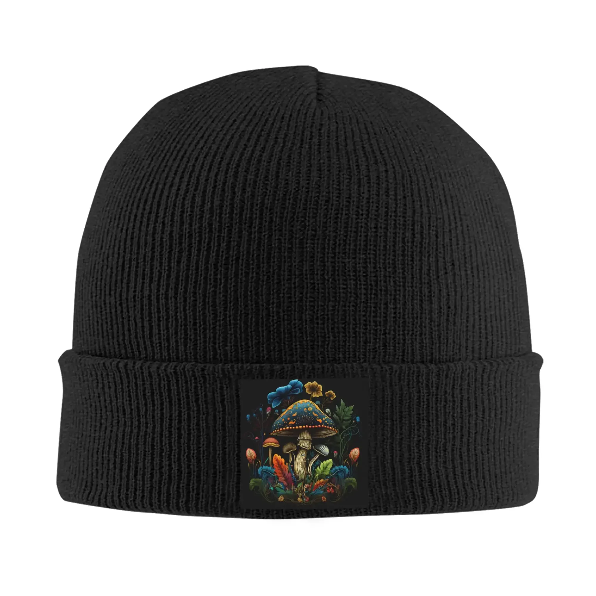 Shroom Dark Trippy Mushroom Warm Knitted Cap Winter Knit Bonnet Hat Skullies Beanies Hip Hop Caps for Unisex