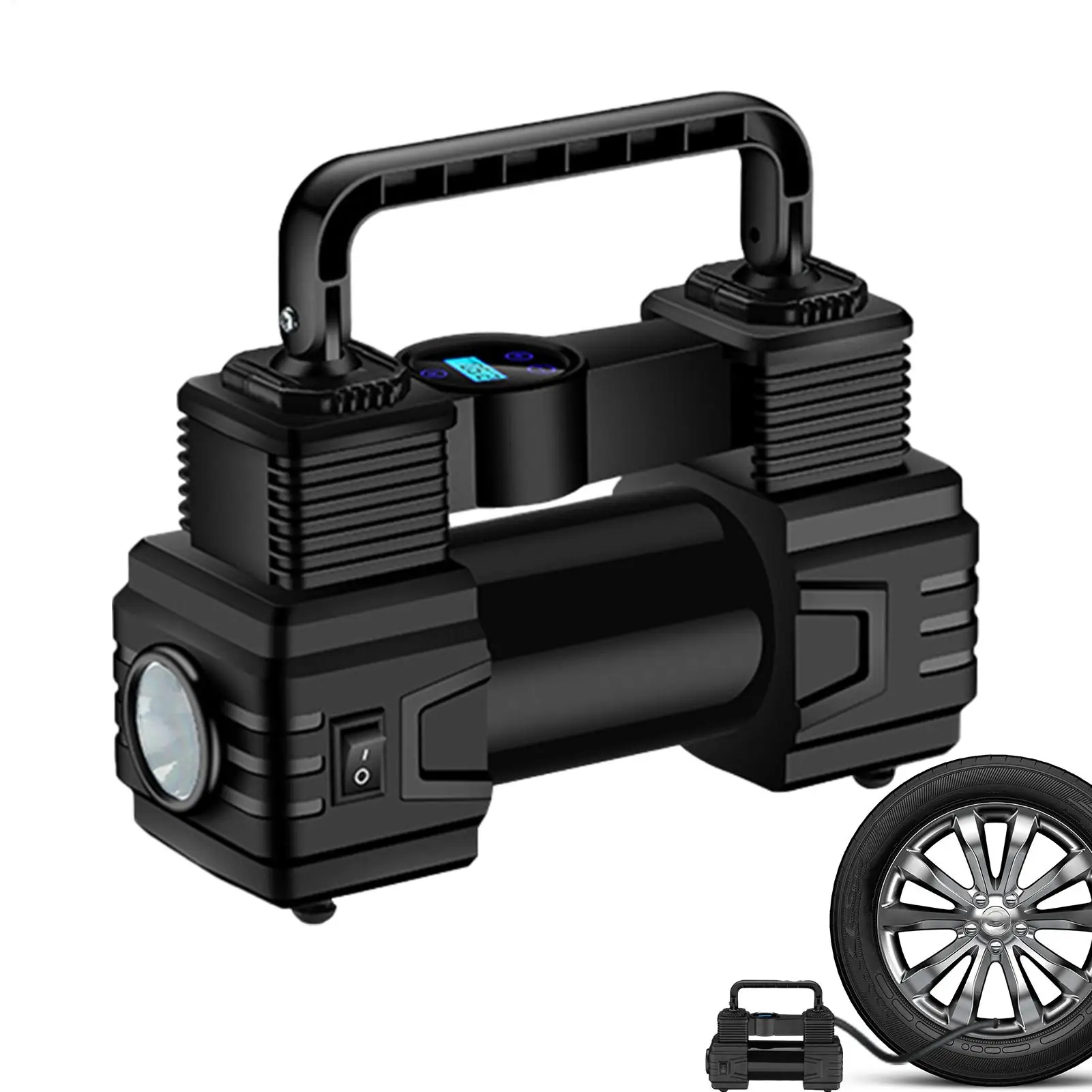 

Воздушный насос для автомобильных шин Светодиодный насос для накачивания шин для улицы Электрический цифровой воздушный насос для автомобильного велосипеда RV Auto Truck Road Outdoor