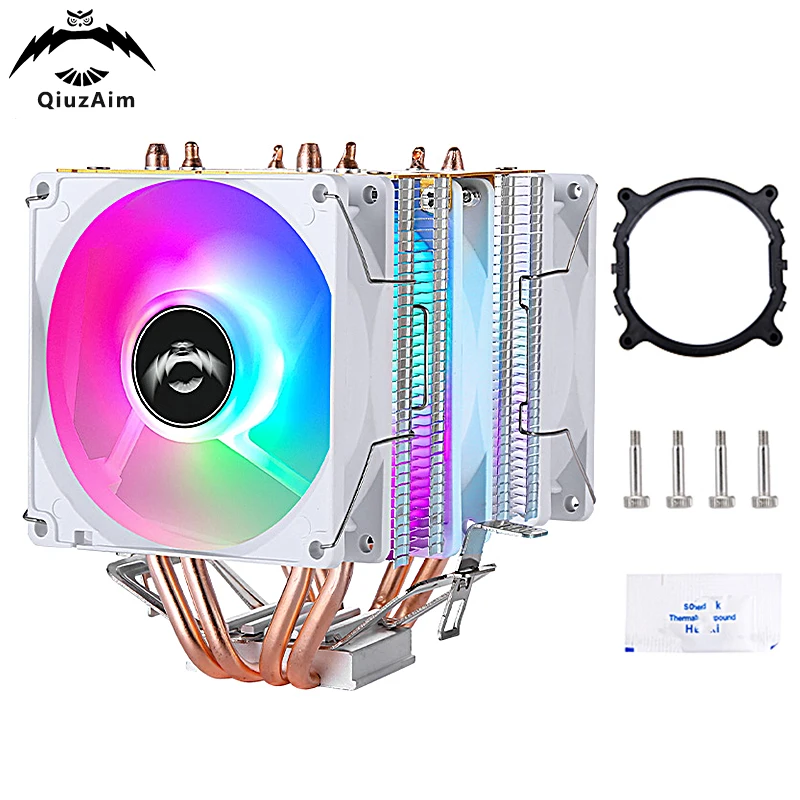 

QiuzAim PC 2011 x99 x79 Cooler Cpu Air-Cooled Processor Twin Towers 4 Heat Pipe Cooling Fan Installing LGA2099 2066 am4 AM5 AMD