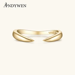 ANDYWEN Women 100% 925 Sterling Silver Adjustable Rings 2024 Simple Fashion Fine  Anniversary Party Jewelry