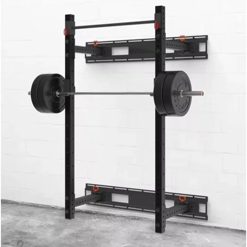 Wall Mounted Squat Rack Weightlifting Barbell Holder Home Gym Strength Training Equipment