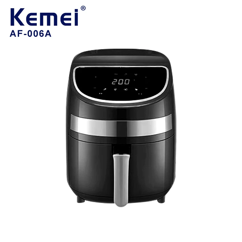 KEMEI Smart Air Fryer, Fritadeira Elétrica Rápida Digital Profunda, Aço Inoxidável, Novo, AF-006A, 4.5L, Livre de Óleo