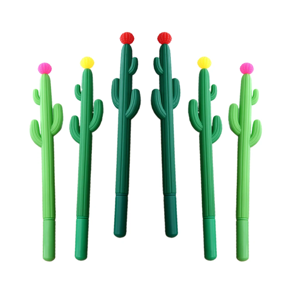 

10pcs Cactus Ballpoint Pens Neutral Gel Plant Student Writing Signing Stationery Supplies Cute Creative Kids Gifts