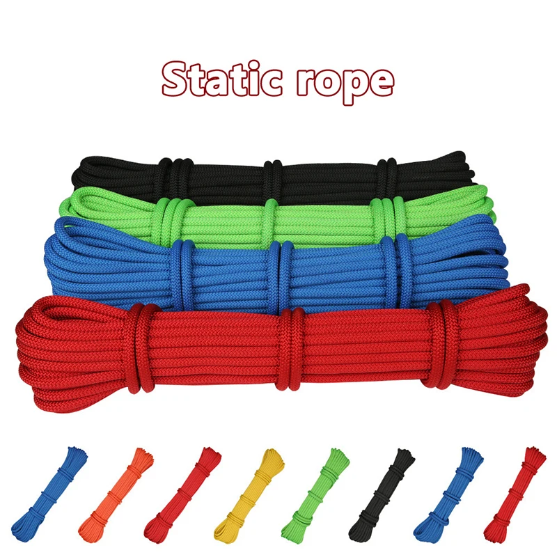 Nylon Static Climbing Rope,Outdoor Rock Climbing and Downhill Harnesses Safety Rope Wall Equipment