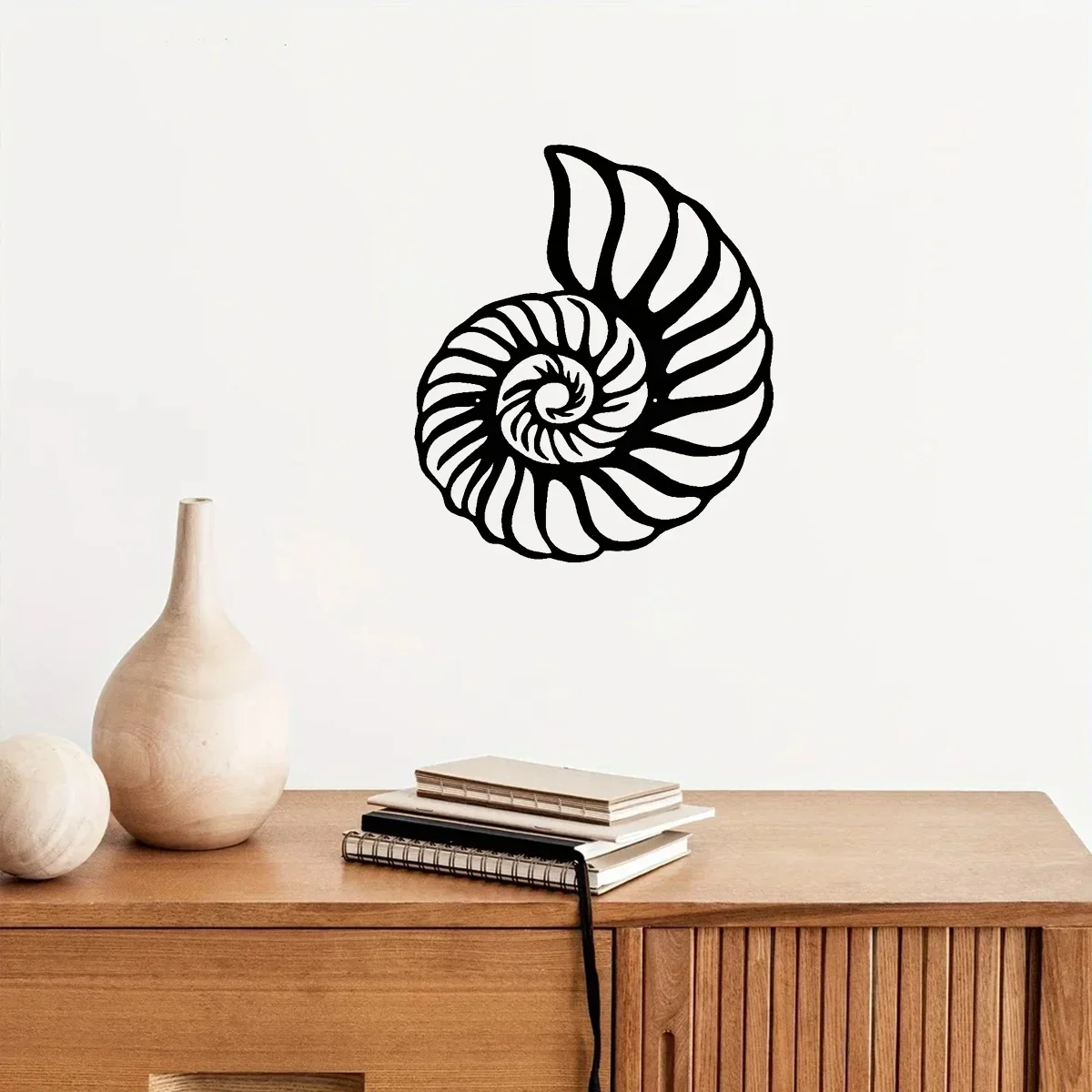 Hello Young Nautilus Shell Coastal Beach Metal Wall Hanging Art Metal Art Interior Decoration Home Wall Hangings Livingroom Bedr