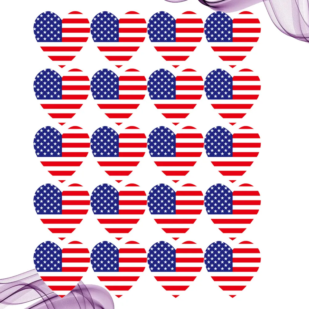 

500Pcs Independence Day Sealing Sticker American Flag DIY Bag Decor Candy Box Gift Favor Packing Label Face Sticker