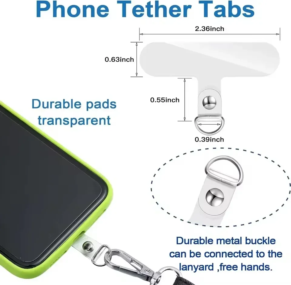 Transparent Universal Detachable Phone Lanyard Clips Card Wrist Cord Straps Patchs Tether Tabs for Samsung Iphone Huawei - view 3