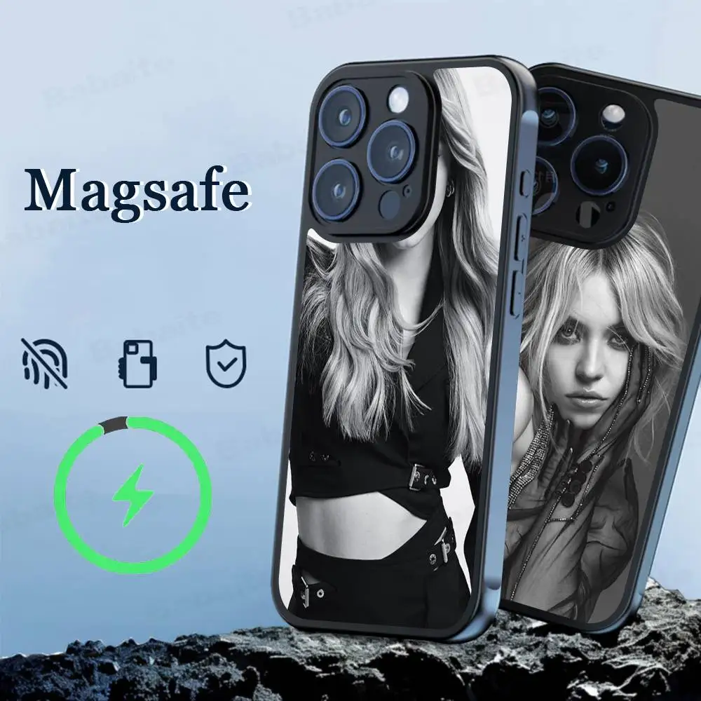 حافظة هاتف سيدني S-Sweeney حافظة مغناطيسية لهاتف آيفون 16 14 13 12 11 15 Pro Max Plus لغطاء الشحن اللاسلكي Magsafe