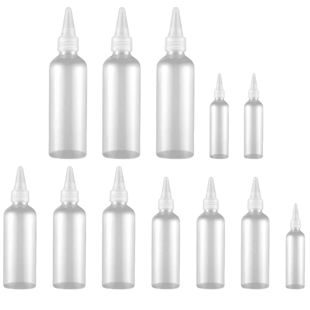 

20pcs Squeeze Bottles Empty Plastic Sub-Bottles Clear Body Refillable Shampoo Conditioner Oils Soaps Glue Ink Paint Water