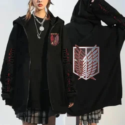 Yeager Eren Men's Hoodies Attack On Titan Harajuku Hooded Zip-up Levi Shingeki No Kyojin Hooded Sweatshirt With Zipper Anime