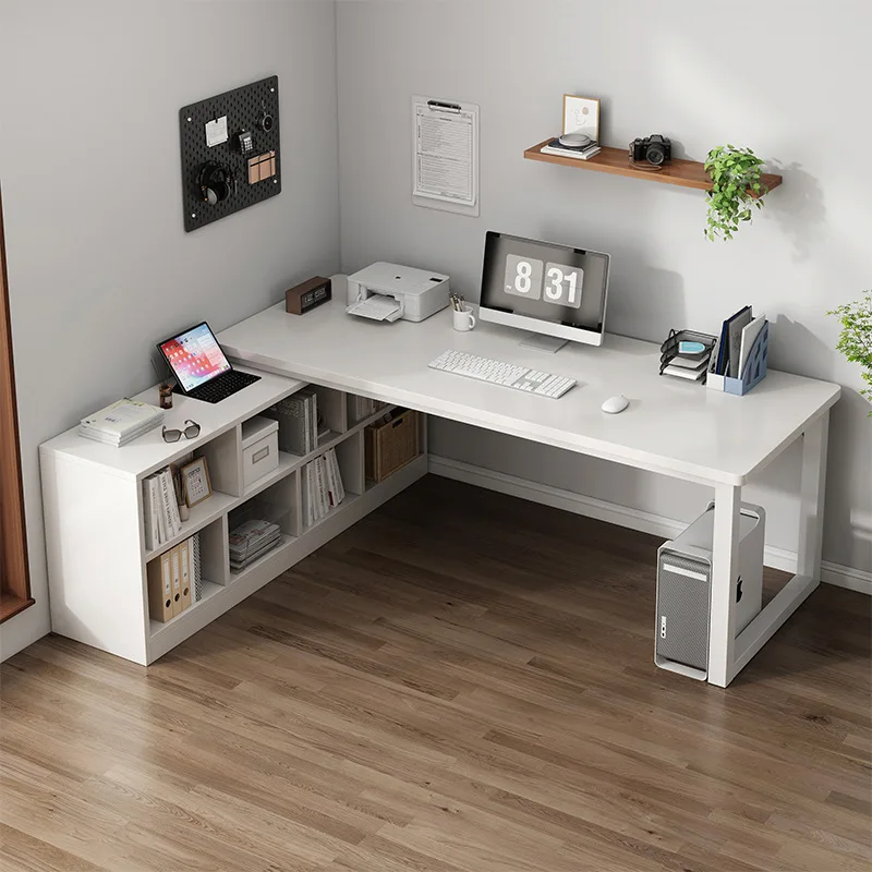 

Corner computer desk Home desktop desk Bookcase integrated desk Student dormitory bedroom simple table