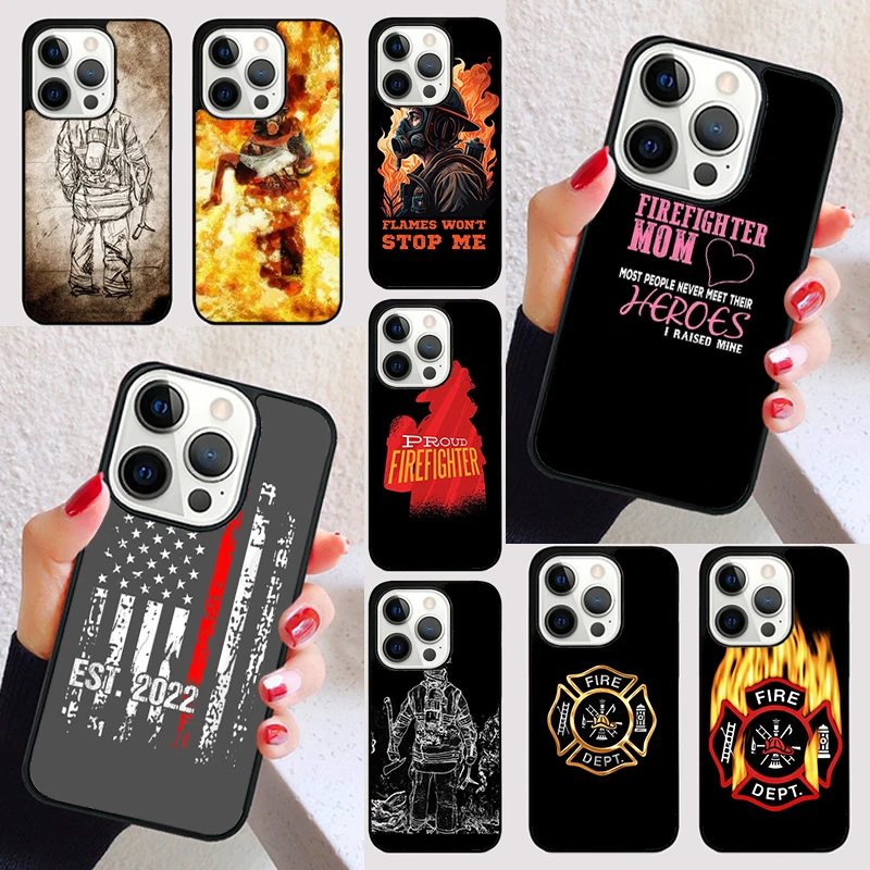 Firefighter Fire Department Fireman cover For iPhone 15 16 13 12 11 14 Pro Max Mini Max SE 2020 7 8 15 16 Plus Phone Case