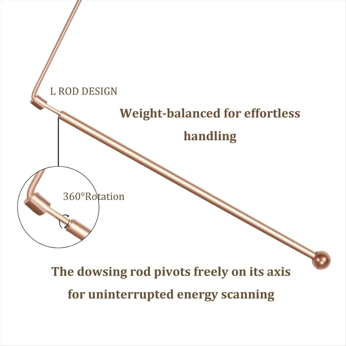 DT38 Copper Dowsing Rods Kit, 2Pcs 99.9% Pure Copper Divining Rods Set for Water Divining, Finding Gold, Yes or No Questions