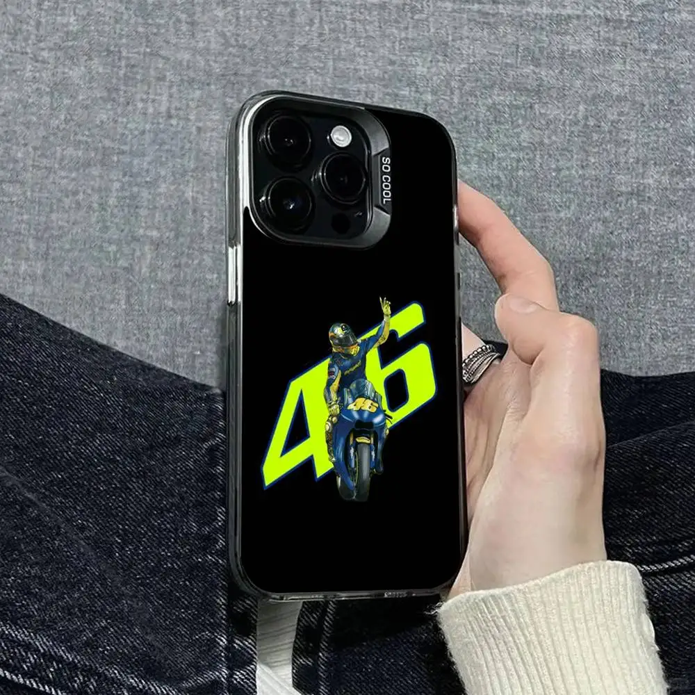 1 funda de teléfono v-valentinoS r-ossies 46 IMD Color carcasa plateada para IPhone17 16 15 14 13 12 11 Pro Max Plus