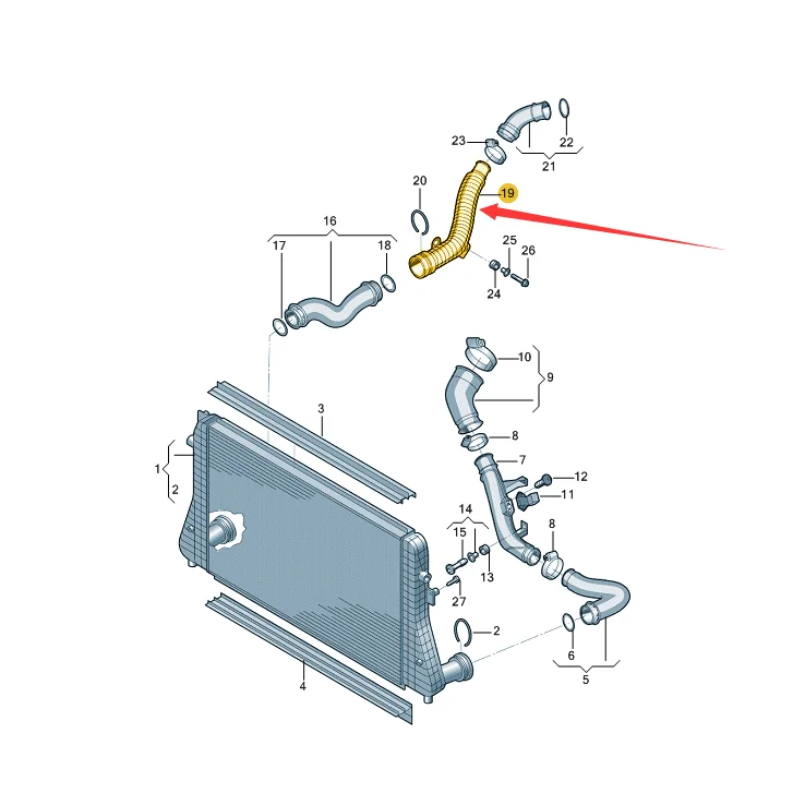 Passend für B6B7 Maiteng CC Suiteng Passat Tiguan Turboladerrohr Ladeluftkühlerrohr Lüftungsrohr Original