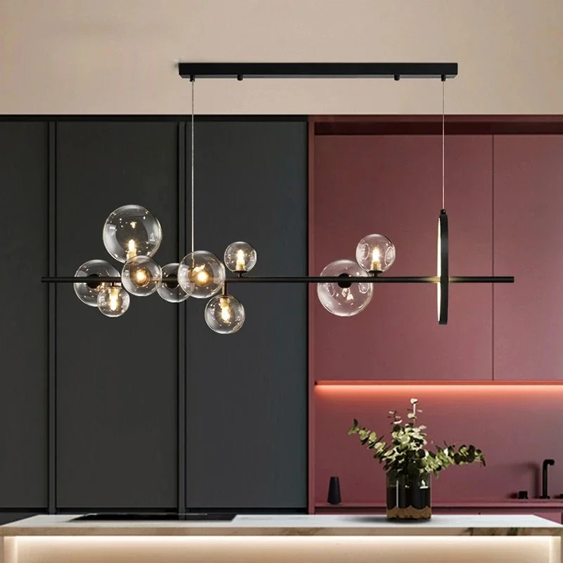 

Nordic Glass Pendant Lamp Circle Ceiling Hanging Chandeliers Light Living Dining Room Kitchen Lighting Fixture Minimalist style