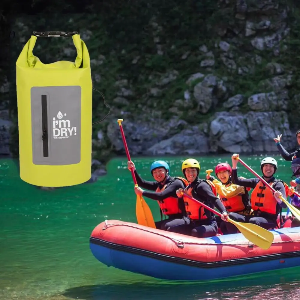 

10/15L Waterproof Dry Bag Waterproof with Shoulder Straps Swimming Bucket Bag Foldable Lightweight Beach Backpack Swimming Pool