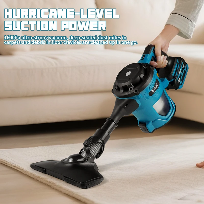 

16000pa Cordless Electric Vacuum Cleaner Handheld Rechargeable Dry/Wet Dust Carpet Collector Machine for Makita 18v Battery Pin