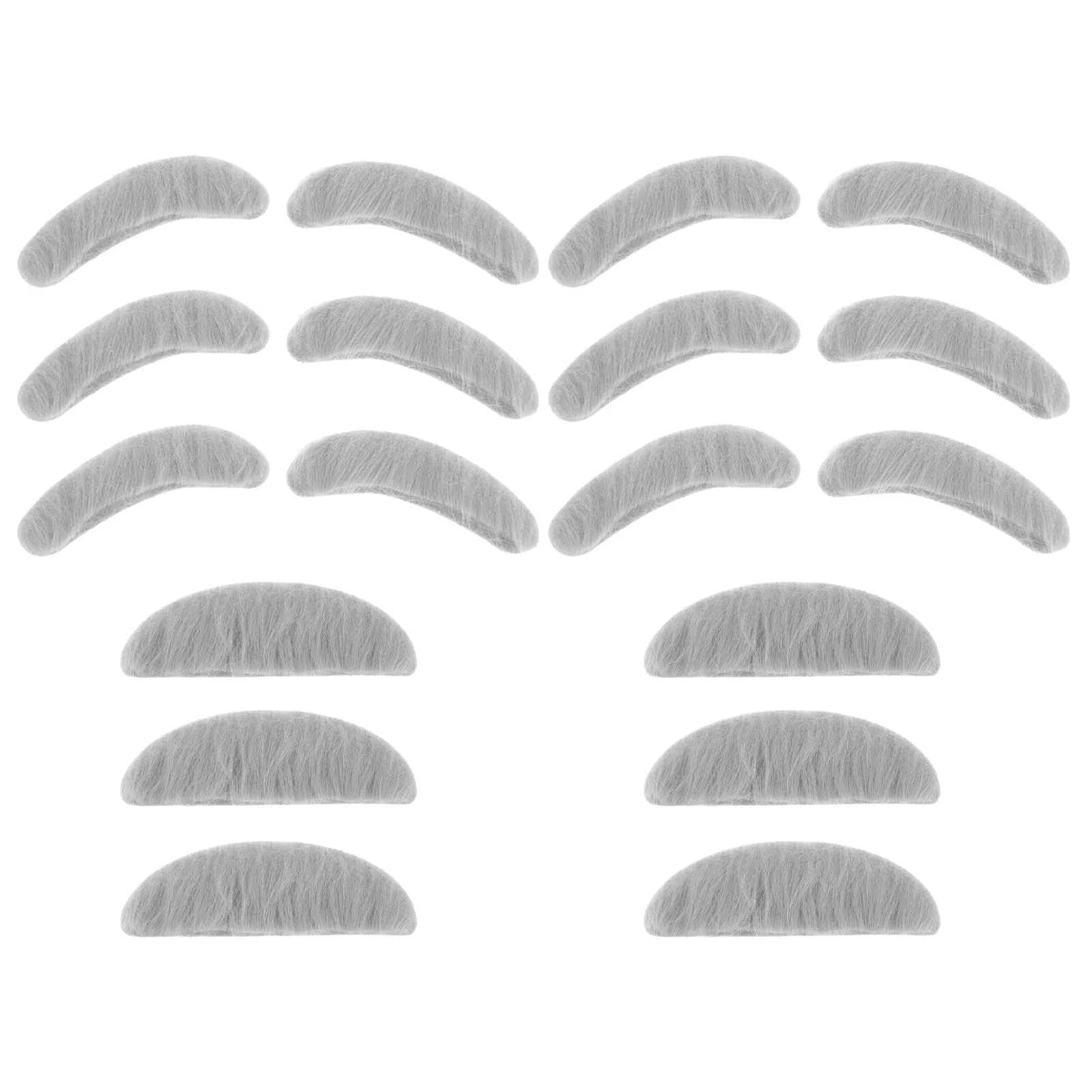 6 conjuntos de sobrancelhas de barba falsa cinza realista conjunto para homens velho halloween cosplay palco desempenho adereços kit de barba para homem