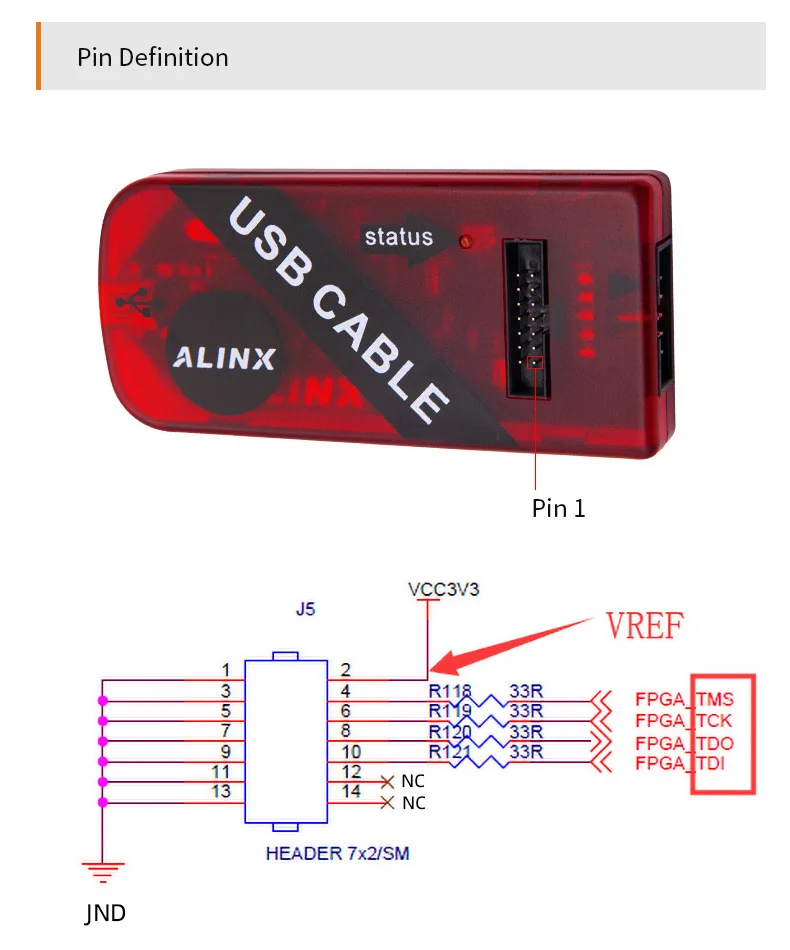 ALINX AL321: Platform Cable USB Blaster for XILINX FPGA JTAG Program Download