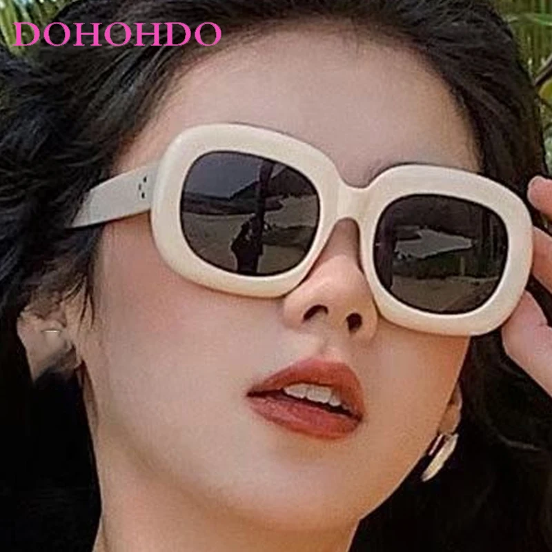 

Trendy Sunglasses Women Men Big Frame Square Designer Retro Thick Casual Fashion Outdoor Travel Sun Glasses Female UV400 Lentes