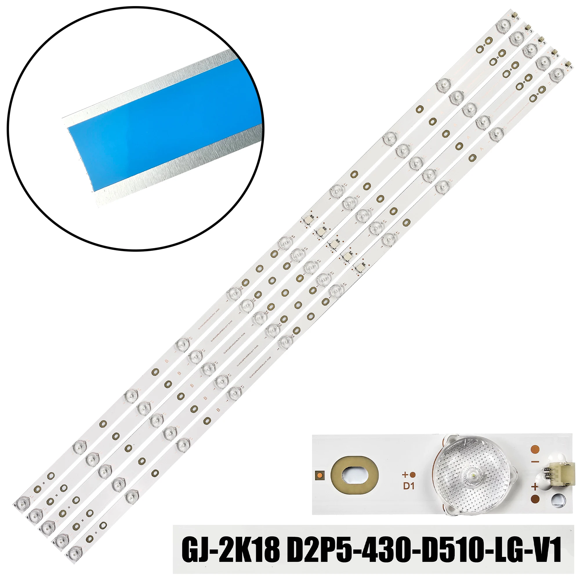 LED BackLight Strip For 43LK500PLA 43LK5000PLA TPT430H3-GHBN10.K GJ-2K18 D2P5-430-D510-LG-V1