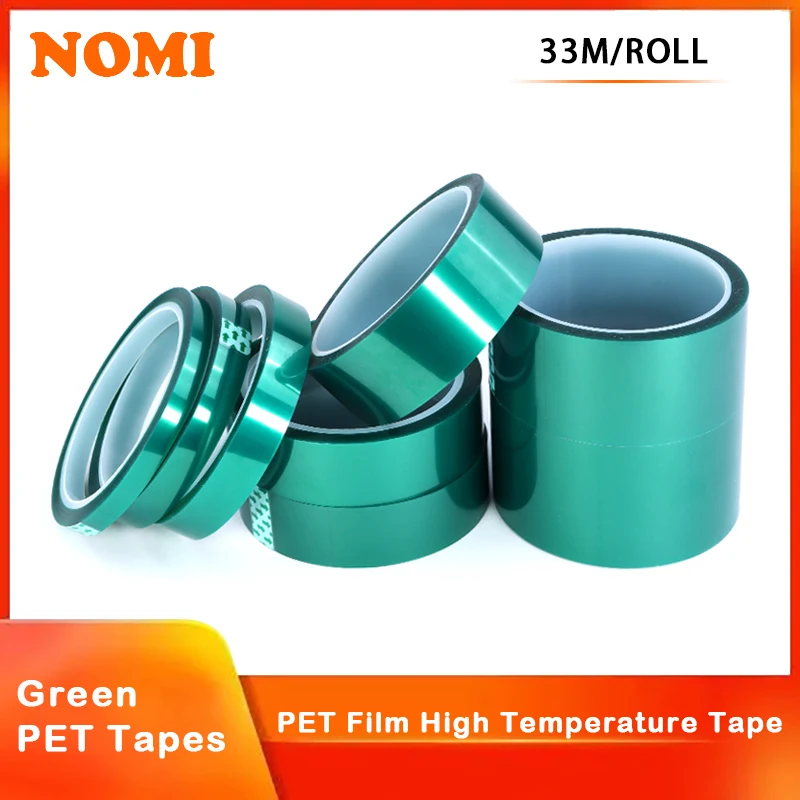 

PET Film Tape High Temperature 3mm ~ 100mm Green Heat Resistant PCB Solder SMT Plating Shield Insulation Protection