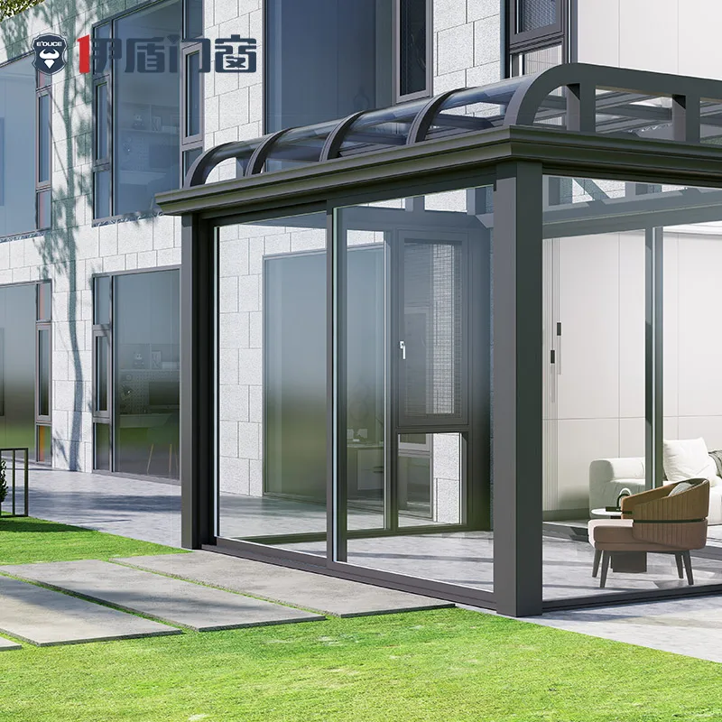 Custom-made herringbone villa balcony garden terrace glass in aluminum alloy awning of sun room