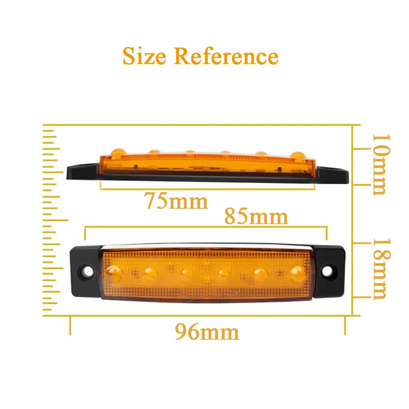 2/5/10P 12V/24V Yellow Boat Navigation Light Side Warning Marker Clearance Lights Indicators For Trailer Lorry Van Trucks Pickup