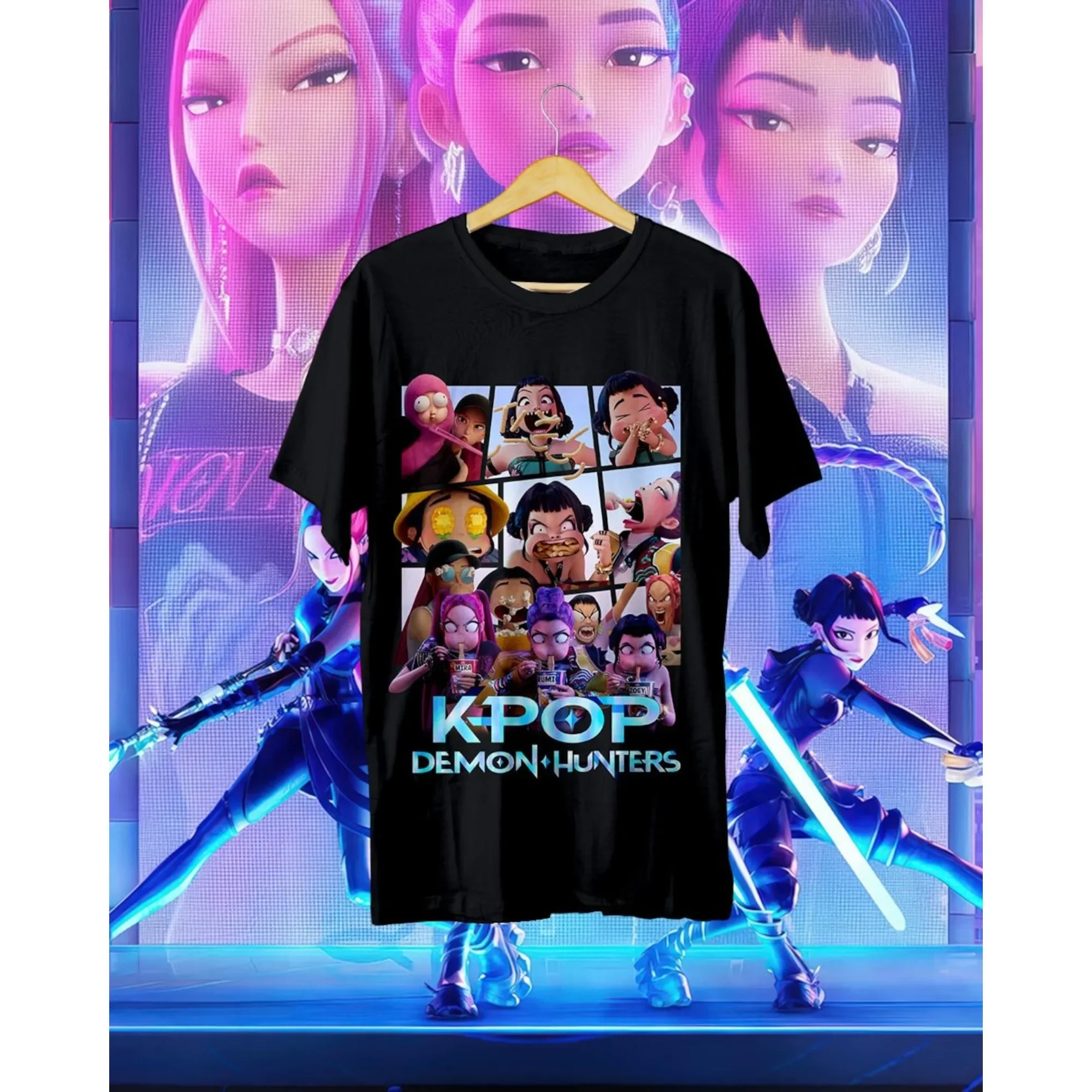 

Kpop Demon Hunter Saja Boys T-shirt Harajuku O-neck Casual Anime T-Shirt Tops Unisex