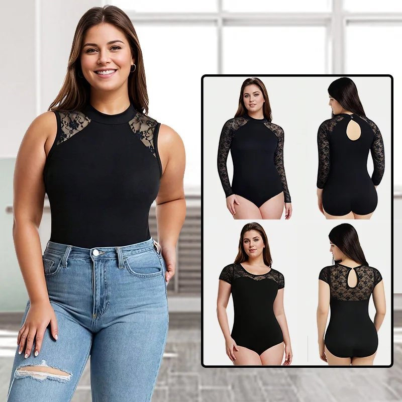 Women's Mock Neck Lace Ballet Dance Leotard for Adult Gymnastics Tank Tops with Water-drop Back and Soft Lining Dance Leotards