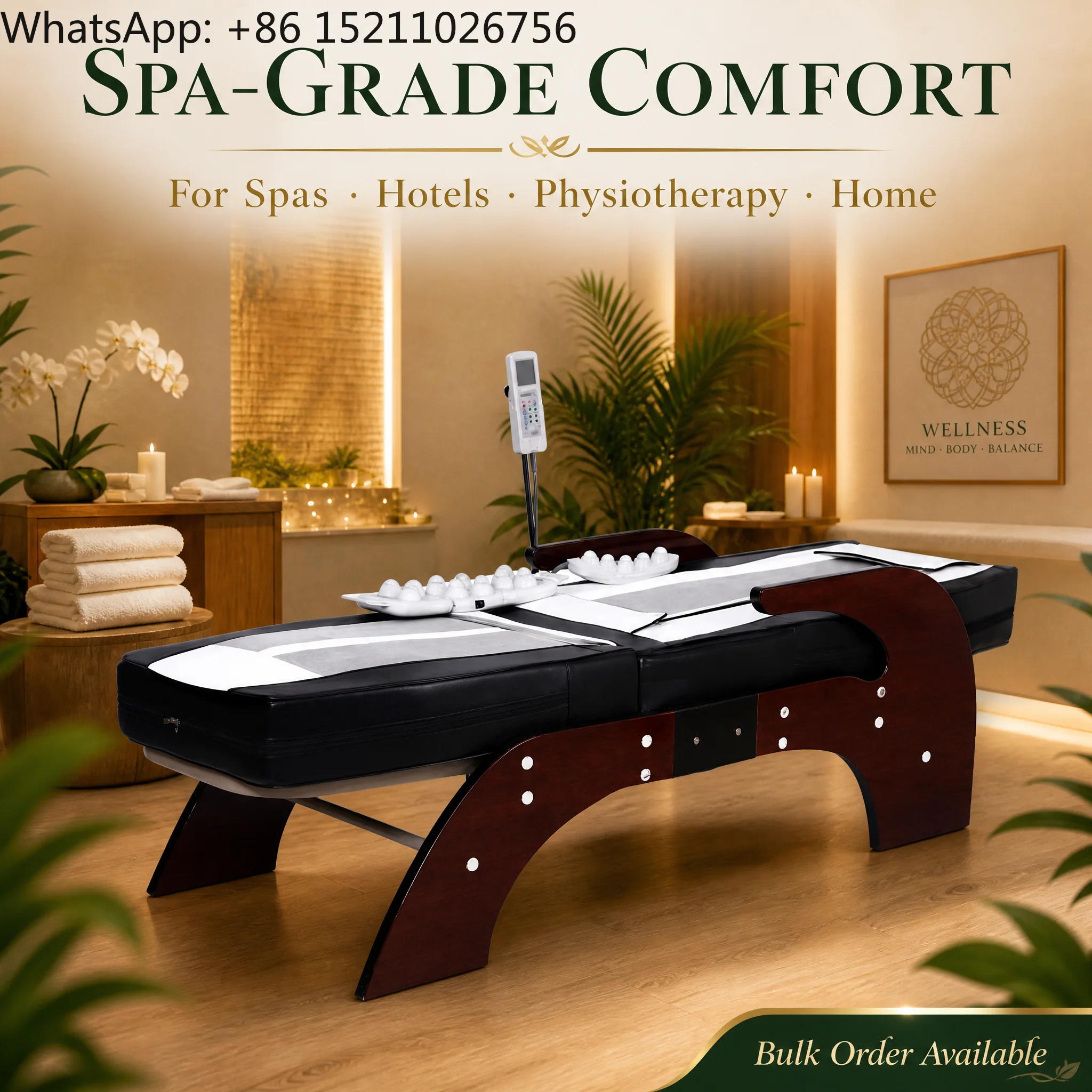 Luxury Wellness Physical Therapy Massage Table Tourmaline Thermal Therapy Massage Bed With Heating Jade Stone for Beauty Salon