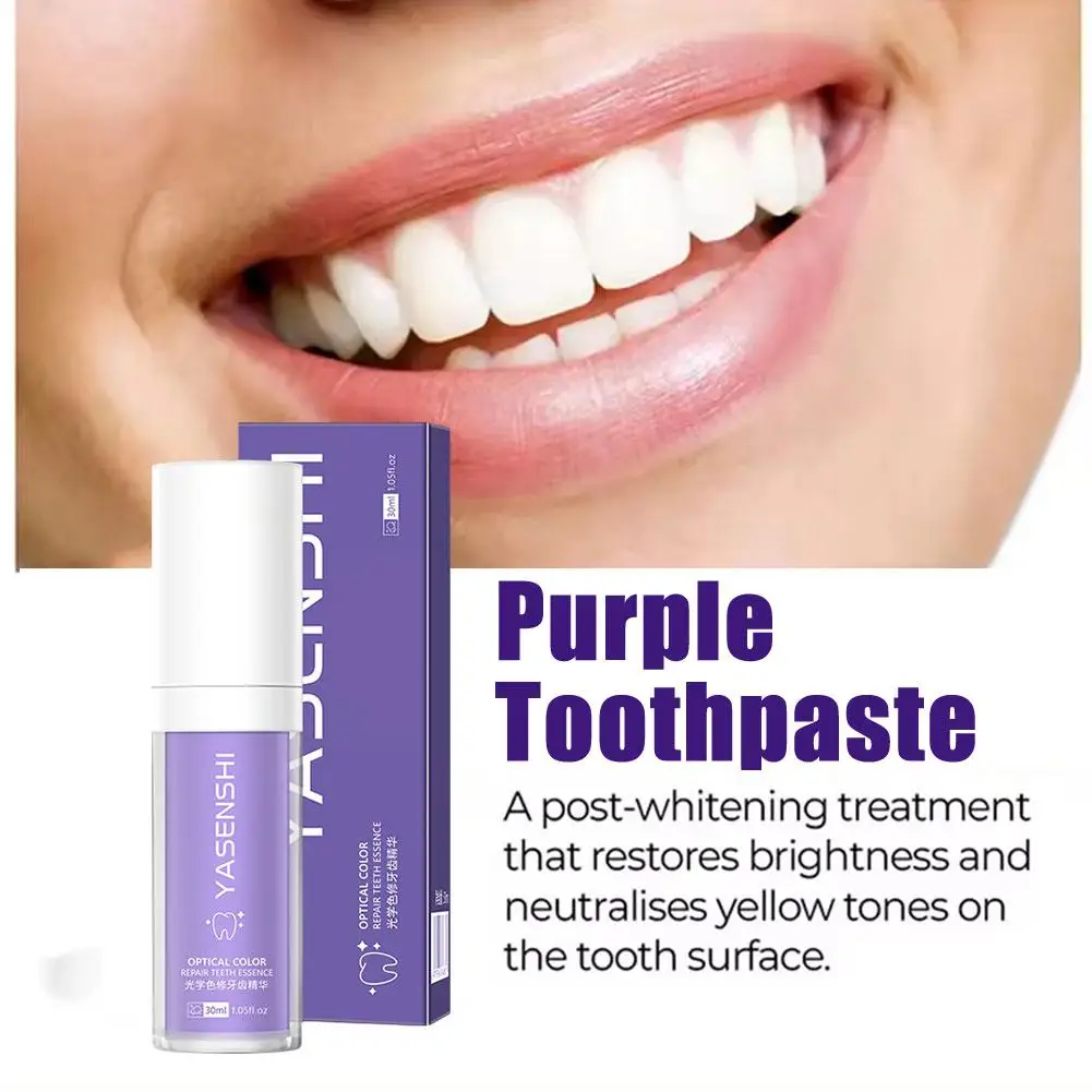 Teeth Whitening Toothpaste V34 Colour Smile Kit Mousse Purple Professional Dental Bleaching Remove Yellow Stains Fresh Breath