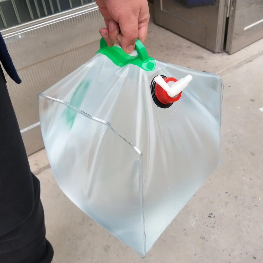 

Portable Water 5 Gallon PVC Transparent Foldable Camping Collapsible Jug Storage Travel Outdoor Water Bag Bottle