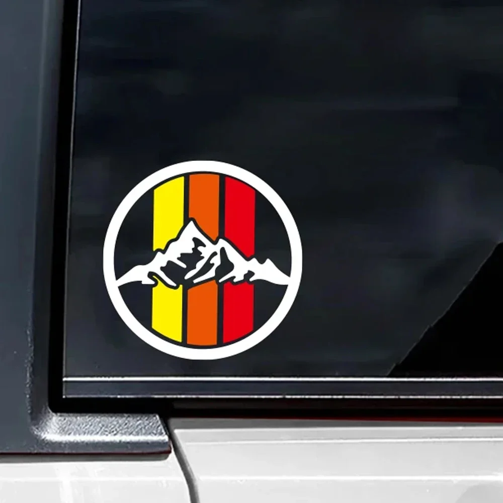 Car Sticker Trio Color Retro Stripes Rainbow Mountain Life Decor Sticker Racing Vinyl Decals For 4RUNNER Tacoma Tundra Off Road