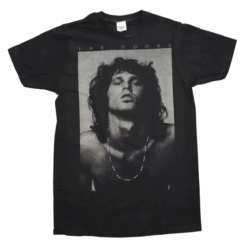 

Summer Hot Sale Rock Band Retro Jim Morrison Jim Morrison The Doors Gate Classic Men's Loose Print Pattern Short Sleeve T-Shirt