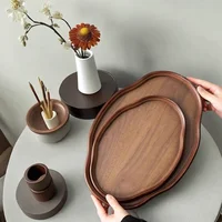 Wooden Decorative Serving Tray for Coffee Table and Home Decor Fruit Platter Decor Trays Serving Ware Food Dish Serving Platters - Image 5