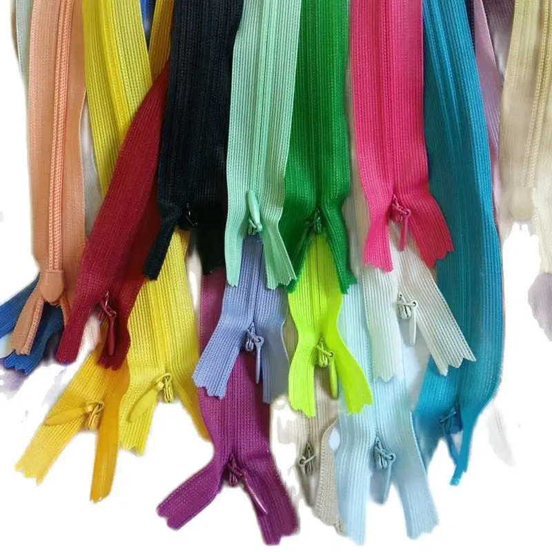 Mix color 5pcs/lot Invisible zipper 60cm Back cushion Skirt Hidden 3# Nylon Zipper for sewing/Garment accessories DIY