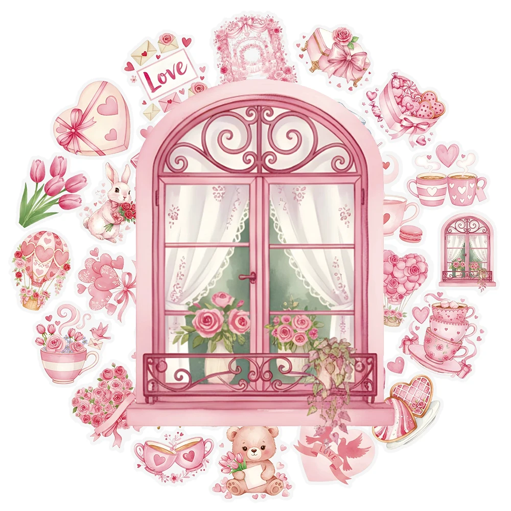 10/30/56 قطعة شفافة الرجعية المجففة زهرة الورد ملصقات مقاوم للماء الكتابة على الجدران حقيبة دراجة نارية الهاتف Vintage ملصق PET ديكور