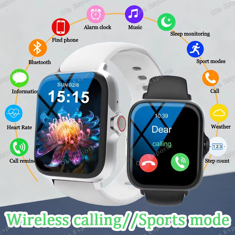 

New 1.83'' Sports Smart Watch Waterproof Fitness Smartwatch Wireless Call Clock Health Monitor Watch for Men Women IOS Android
