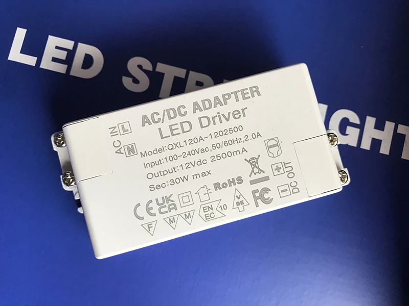 Imagem -02 - Adaptador ac dc para Faixa Led Tensão Constante Transformador Driver Lâmpada de Teto Rgb 100240v 12v 24v 30w 10 Pcs