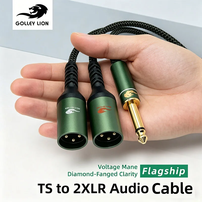

Аудиокабель GOLLEY LION Y-образный разветвитель TS на XLR: 6,5 мм TS штекер на 2 разъема XLR, подходит для микрофонных кабелей; Тип разъема: M-F