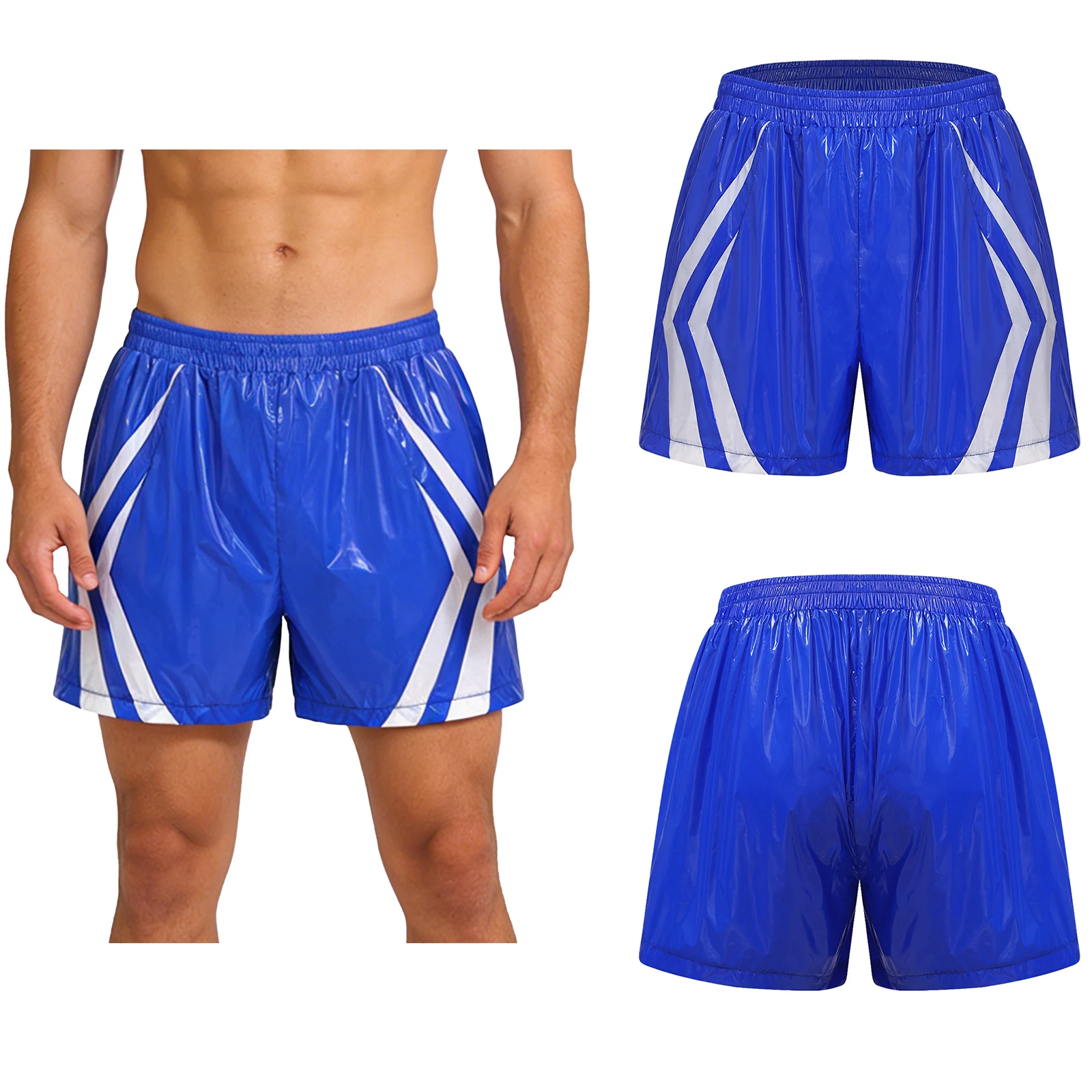 Men Waterproof Swim Trunks Elastic Waistband Sports Shorts with Pockets Swimwear Sportswear for Beach Pool Running Cycling