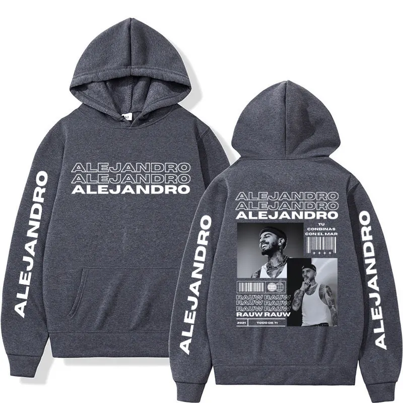 Singer Rauw Alejandro Album Todo De Ti Hoodie Men's Hip Hop Vintage Gothic Fashion Long Sleeve Loose Fleece Tracksuit Streetwear